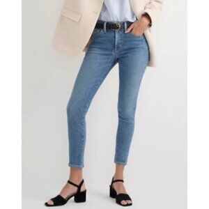 J. Crew Denim High Rise Toothpick Skinny Jeans Blue‎ Birch Wash Stretch Size 28